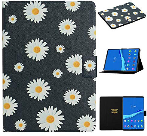 Aswant Cover Lenovo M10 Plus Custodia in Pelle Flip Cover Portafoglio Card Slot Custodia Tablet con Funzione Auto Sleep/Wake per Lenovo M10 Plus 10.3 pollici FHD 2020 TB-X606F/TB-X606X Margherita