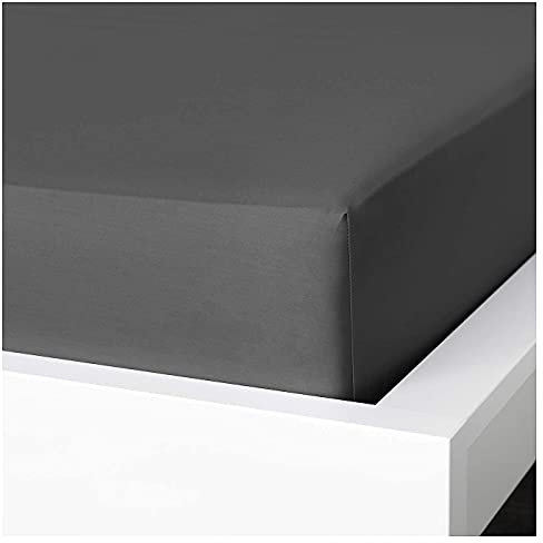 Anti-Allergy Anti-Bacterial Brushed Microfibre Polyester Fitted Bed Sheet - 28cm Depth, Easy Care, Fade Resistant (Charcoal Grey, King)
