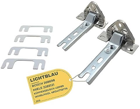 Lichtblau 2x charnière de porte pour réfrigérateur montage avant I pour Bosch et Siemens 00268698, Miele 2285121, Privileg 00907485 etc. I Kit de charnières pour porte de réfrigérateur