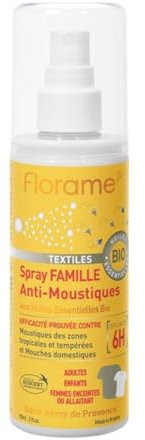 Spray Famille Anti Moustiques Aux Huiles Essentielles Bio 90ml Pour Textiles Florame