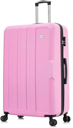 FLYMAX XL 32 Très Grand 4 Roues Valises Spinner Bagages Légers ABS Valises de Voyage 125 Litre Rose