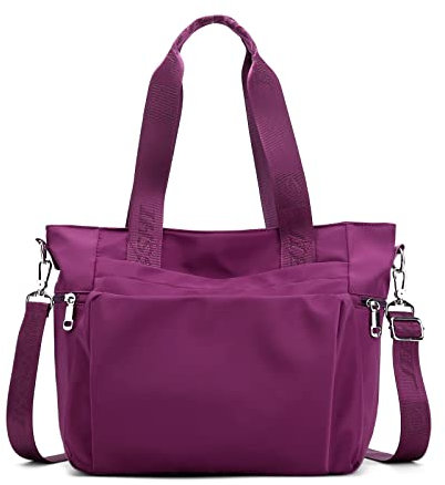 DIRRONA Mode Damen Umhängetasche Multi Pocket Multi Fach Crossbody Bag Groß Beiläufig Umhängetasche Aus Wasserdicht Nylon Reisen Schule Täglicher Gebrauch Damentasche Violett