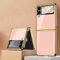 COQUE Galaxy Z Flip 3 5G Case,Ultra Slim 9H Glass Shiny Painted Mobile Phone Shell,Folding Phone Cover for Samsung Galaxy Z Flip 3 5G-Sweet Pink