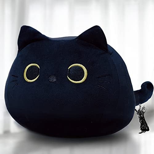 Kyduu Animaux en Coussin Peluche Décoratif Étreindre, Oreiller Chat en Peluche Doux Coussin Mignon Chat Poupée (400g)