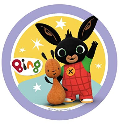 PARTYLANDIA, Cialda in Ostia per Decorazione Torte a Tema Bing, Cake Design, Commestibile, Senza Glutine