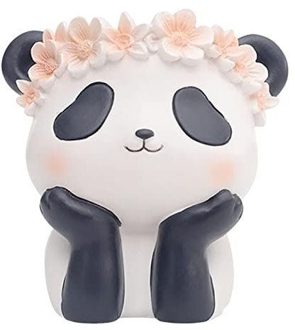 perfk Elegante Desktop Vase, Blumenarrangement mit Abflussloch, Figur, Stifthalter, Bonsai Harz Blumentopf für Wohnzimmer, Zuhause, Hotel, Dekoration, Panda