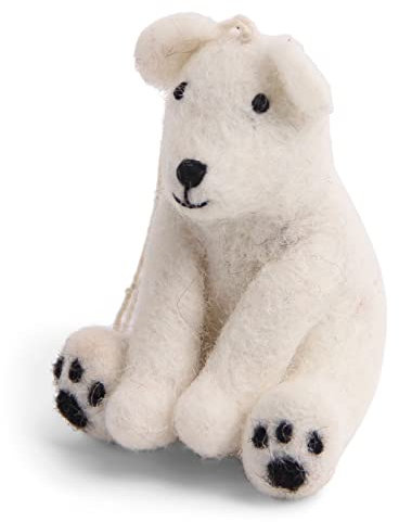 Weihnachtsanhänger Baumschmuck Eisbär sitzend Filz