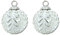 Glas Weihnachtskugel weiß Silber - B - 2 Stück 8,5 x 10cm Deko-Kugel Christbaumschmuck glänzend