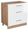 Vicco Küchenunterschrank Fame-Line, Weiß Hochglanz/Goldkraft Eiche, 80 cm mit 3 Schubladen, ohne Arbeitsplatte