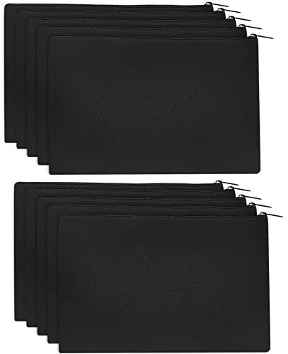 DOUSELLA 10 Stück Stoff Federmäppchen Blanko Stoffbeutel Leinwand Make-up Reisetaschen Stoff Reißverschlusstaschen Klein Stoffbeutel zum Bemalen DIY Kunsthandwerk Taschen für Reisen Handwerk