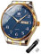 OLEVS Herrenuhren Blau Gold Silber Edelstahlband wasserdichte Kalender Armbanduhr