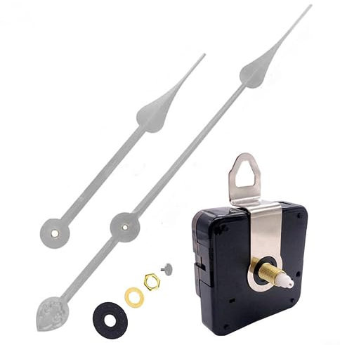 Großes Uhrwerk Wanduhr, geräuschloses Uhrwerk der Quarzuhr mit langen Zeigern mit hohem Drehmoment, Ersatz des Uhrwerks, Silber 2