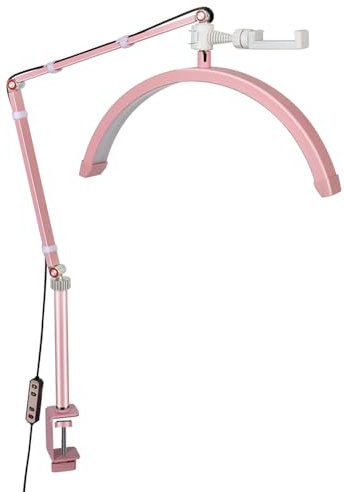 Andoer Ring Light Professionale Luce Video Led Da Tavolo Luce Di Riempimento A Forma Di Mezzaluna Dimmerabile Con Morsetto A C Supporto Per Salone Di Bellezza Trucco Streaming Live Lampada Da Comodino