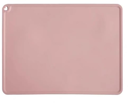 Silicone Placemats - Travel with Raised Edge, Non Slip Surface, Portable, Washable (Pink)
