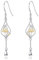 DAYLINLOVE Lotus Ohrringe 925er Sterling Silber Lotus Baumelnde Tropfen Ohrringe Blumen Schmuck Geschenke für Damen Frauen Mädchen Lotusliebhaber