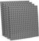 Compatible with DUPLO Building Block Baseplate - 10 x 10 Inch in Green, Gray, Blue - Versatile for DIY Projects, Play Tables, or Wall Decorations - Durable, Easy to Use (Dark Grey, 4, pieces)