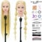 Neverland Beauty & Health 30 Inches 100% Synthetic Fiber Hair Hairdressing Training Head Manikin Head with Clamp Stand Practice Mannequin + Hair Styling Tools