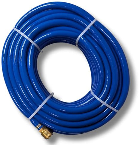 Lumonic 20m Druckluftschlauch mit Schnellkupplung I 13mm I fertig konfektioniert I flexibel, abriebfest und gewebeverstärkt I PVC Druckluftverlängerung I Dose & Stecker
