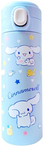 Cinnamoroll Botella Termica Taza térmica para niños Botella de agua para Niños Reutilizable Térmica de Acero Inoxidable con Doble Aislamiento,Botella Agua Acero Inoxidable Niños -B