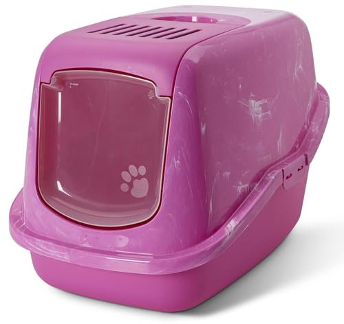 Moderne Katzentoilette Katzenklo Haubentoilette Nestor pink-marmor 56 x 39 x 38,5 cm