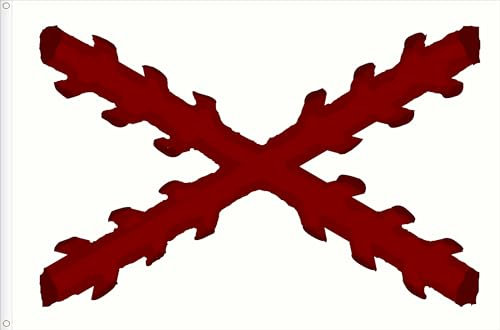 BANDERA DE LA CRUZ DE BORGOÑA HISTORICISTA. CALIDAD RASO PREMIUM. MEDIDA GRANDE 150X90 CM.