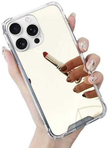 Miagon Spiegel Hülle für iPhone 14 Plus,Schutzhülle Hart Backcover Überzug Mirror Effect Make Up Handytasche Kristallklare Rückseite Etui Bumper