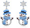 Flyow Weihnachts Schneemann Ohrringe für Damen 925 Sterling Silber Niedliche Blaue Schneemann Schneeflocke Tropfen Ohrringe – Winter Feiertags Xmas Ohrringe Süßer Weihnachten Schmuck Geschenke