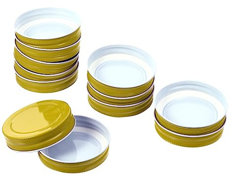 SECFOU 12stücke Teiliges Goldene Einmachglas Tinplate Deckel Auslaufsicher Wiederverwendbar Vielseitig Abdichtend Für Flaschen Und Vorratsgläser