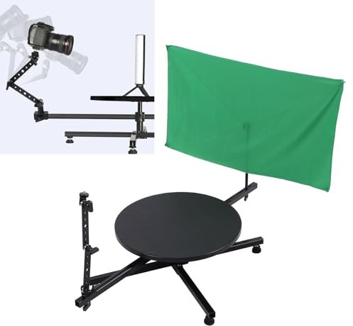 360 Degree Spinner, Professional Photography Turntable Photo Video Booth, Rotating Camera Slider, Foldable and Rotating Spin Platform for Unboxing Commercial Video, Food Shooting