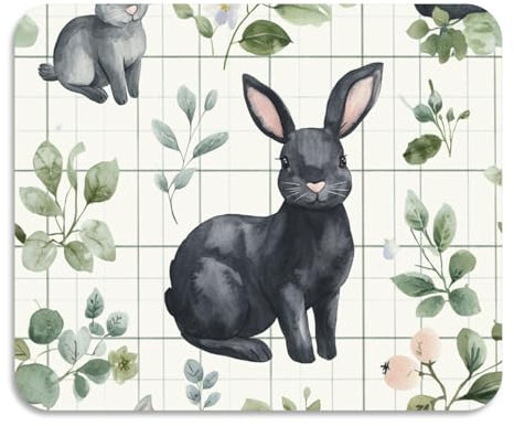 Tapete absorbente para platos de Pascua con diseño de vaca negra, búfalo, conejo, eucalipto, tapete de secado para platos, resistente al calor, escurridor de cocina