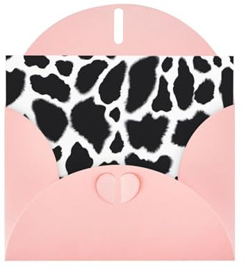 Pink ATTBBH Grußkarte mit Kuhfell-Druck, für Weihnachten, Geburtstage und besondere Anlässe