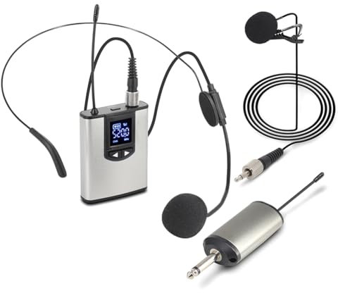Fegtrtyoa Système de Microphone Cravate sans Fil UHF avec Émetteur de Poche pour Conférences, Interviews, Vlogs et Enregistrements en Direct