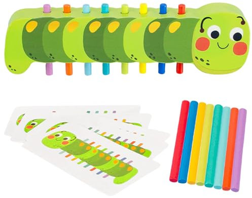 Montessori Spielzeug ab 3 Jahre, Farbe Sortierspiel, Montessori Holzspielzeug, Steckspiel Holz, Farbsortierspiel, Kleinkind Spielzeug für Farbsortierung und Zählen, Geschenke für Kinder ab 3 4 5 Jahr