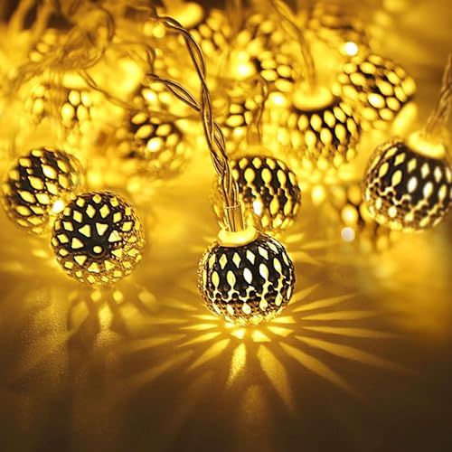 1.5M 10 LED Marokkanische Lichterkette,Marokko Lichterkette Weihnachten | Marokko Deko Lichterkette,Batteriebetrieben,Weihnacht Led Lampe Deko,Curtain Christmas Lights,Weihnachtsbeleuchtung Marokko