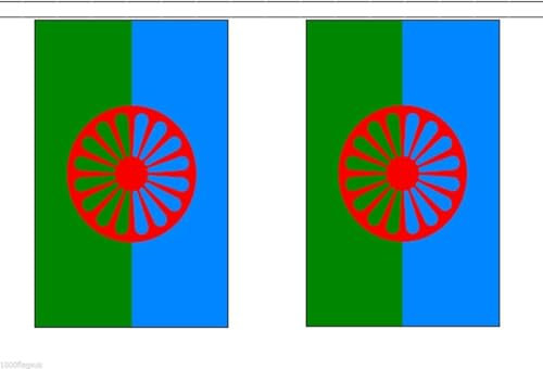 Banderole de 9 m avec 30 drapeaux gitans FlagSuperstore