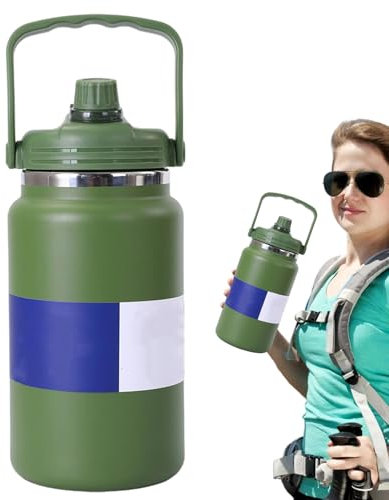 Generico Bottiglie d'Acqua in Acciaio Inox | Borracce Termiche Portatili in Inox,Grande Capacità Antigoccia Borracce Termiche per Palestra Outdoor Sport Viaggi Ciclismo Trekking Spiaggia