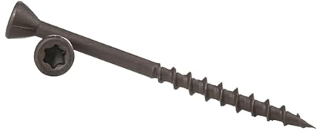 KVOTA Terrassenschrauben 4.2 x 45 mm | Torx 20 | C4 Ruspert® Korrosionsschutz | Teilgewinde 27 mm | Senkkopf | 250 Stück | schwarz für Fassaden & Holzterrassen