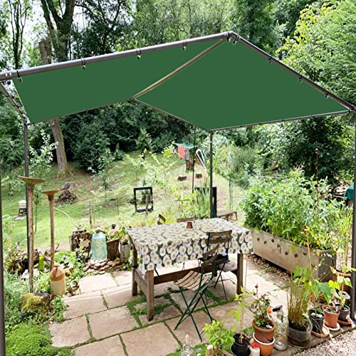 Sonnensegel, wasserdicht, UV-beständig, 6 x 6 m, strapazierfähiges Polyester mit Nylon-Kabelbindern, für Außenbereich, Balkon, Pool, Garten, Grün, Sonnenschutz, Überdachung