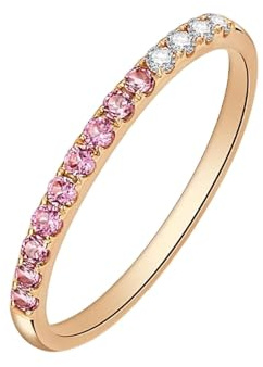 Beydodo Anello in oro da donna 375 585 750, con tormalina rosa e diamanti, misura 49 - 65 (20,7), 20 (19,1), metallo prezioso, tormalina Diamante