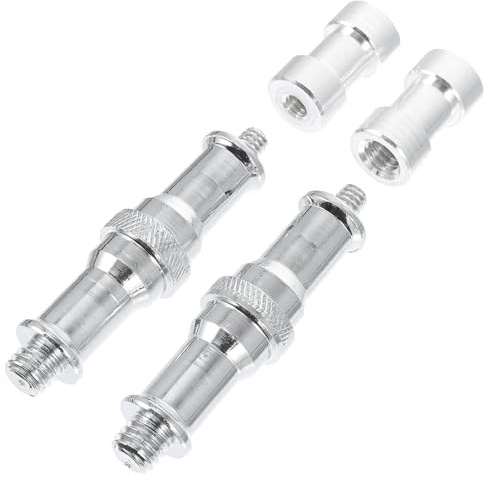 1/4 3/8 Zoll Stativadapter Schrauben, Silber, 2 Satz | Aluminiumlegierung, Schnellwechselplatte mit Handfestzug, für Sportkameras und Standardkameras