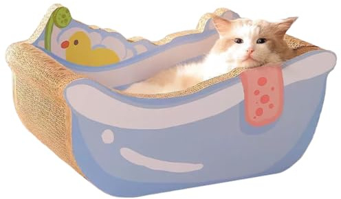 Lit pour chat - Petit lit pour chien - Nid apaisant en carton ondulé - Arbre à chat - Pour chatons, chiots et petits chiens pour dormir et jouer à la maison, dans le salon, sur le balcon ou