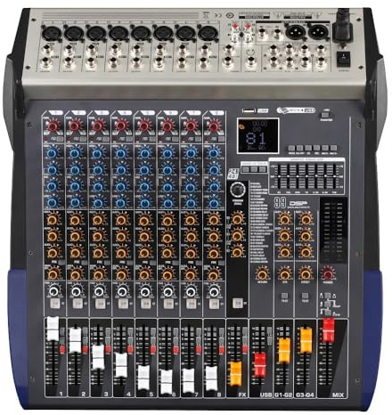 Mischpult, 8/16-Kanal-Mixer Bühnenperformance Familie KTV Live USB-Mixer Bluetooth-Mixer MP3-Wiedergabe Dj-Controller(8 channel)