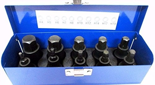 US PRO 10PC 1/2 DR Impact Hex Bit Sockets H4 - H19 1366