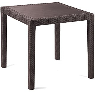 Mojawo Bistrotisch Kunststoff - 79x79cm - Mokka - Balkontisch - Campingtisch - Gartentisch - Terrassentisch