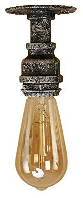 PETITES ECREVISSES Retro Deckenlampen Wasserrohr Metall Wandleuchte Lampe Leuchte, Vintage-Industrie-Stil kreative für Korridor, Café, Bar, Küche, Schlafzimmer (Silber)