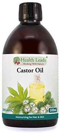 Castor Oil Cold Pressed & Organic 500ml, Unrefined - Pure & Natural, No-GMO, Hexane & Solvent Free, Vegan, For Strong, Healthy, Shiny Hair, Beard, Eyelashes & Eyebrows, Ideal For All Skin Types