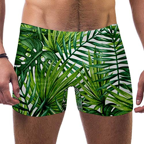 LORVIES - Costume da bagno da uomo con foglie di palma tropicali Multi Medium