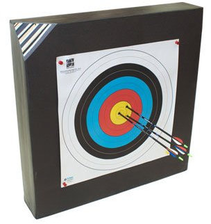 YATE Bogenschießen Zielscheibe Sandwich 60cm x 60cm x 14cm bis 45 lbs (Pfund) Bogensport Bogenschießscheibe Bogenzielscheibe mit 2 Scheibenauflagen 40cmx40cm