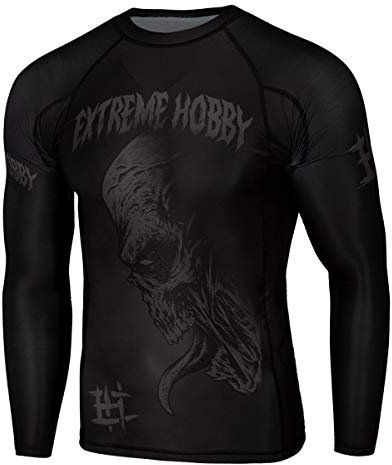 Extreme Hobby Langarm-Rashguard, Langen Ärmeln, Sport Tshirts Herren, Kampfsport, Funktionsshirt, Fitnessshirt Männer, Kompressionsshirt Rash Guard