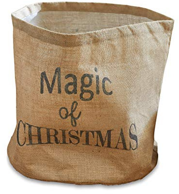 Loberon Stoffkorb Magic, weihnachtlicher Print, dekorativer Allrounder, Festdekoration, Weihnachtsdekoration, Weihnachten, Jute, Polyester, braun